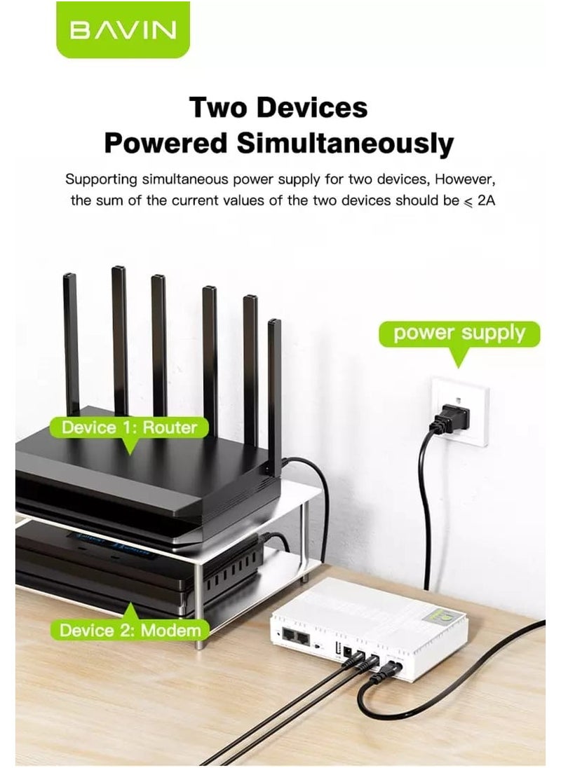 Mini UPS Uninterrupted Power Supply 18W 8800mAh for CCTV Camera Wifi Router Modem POE Sensor With C.U57 18W Fast Charging USB Adapter