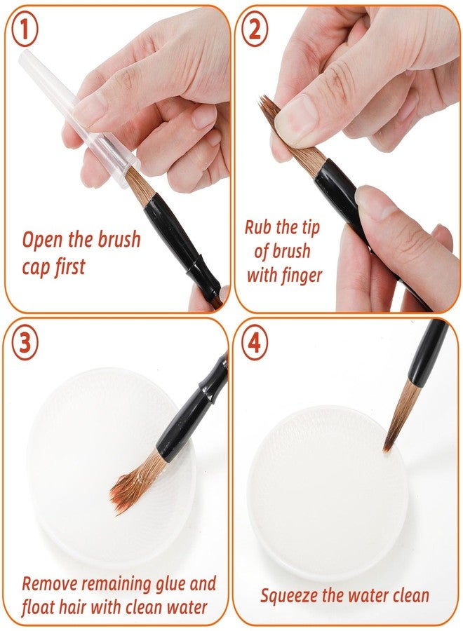 Eorbow 16 Pieces Chinese Calligraphy Brush Set, Sumi Brushes with Roll-up Bamboo Holder, Sturdy Japanese Watercolor Painting Writing Brushes, Kanji Art Drawing Brushes for Beginners - Image 4