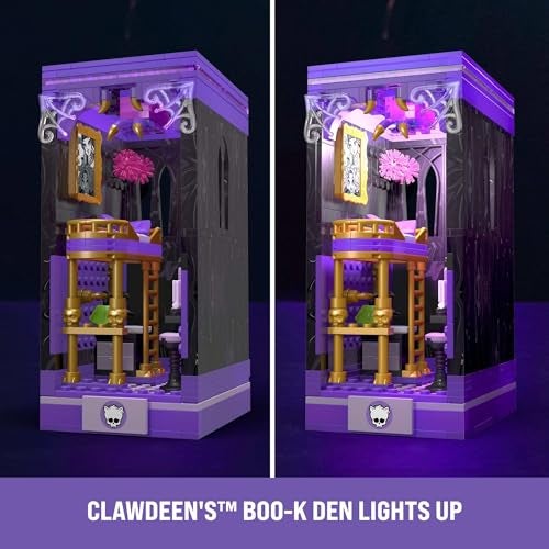 Mega Brands MEGA Monster High Action Figure Building Set Clawdeen's Boo-k Den with 299 Pieces, Book Nook for Collectors - Image 4