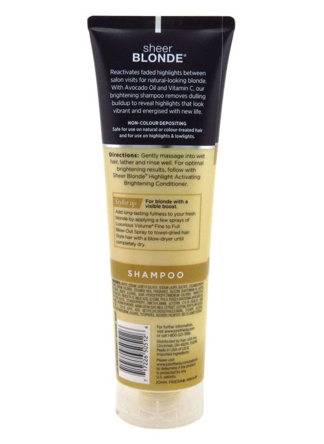 John Frieda - Sheer Blonde Highlight Activating Brightening Shampoo Darker Blondes, 8.45 oz - Image 1