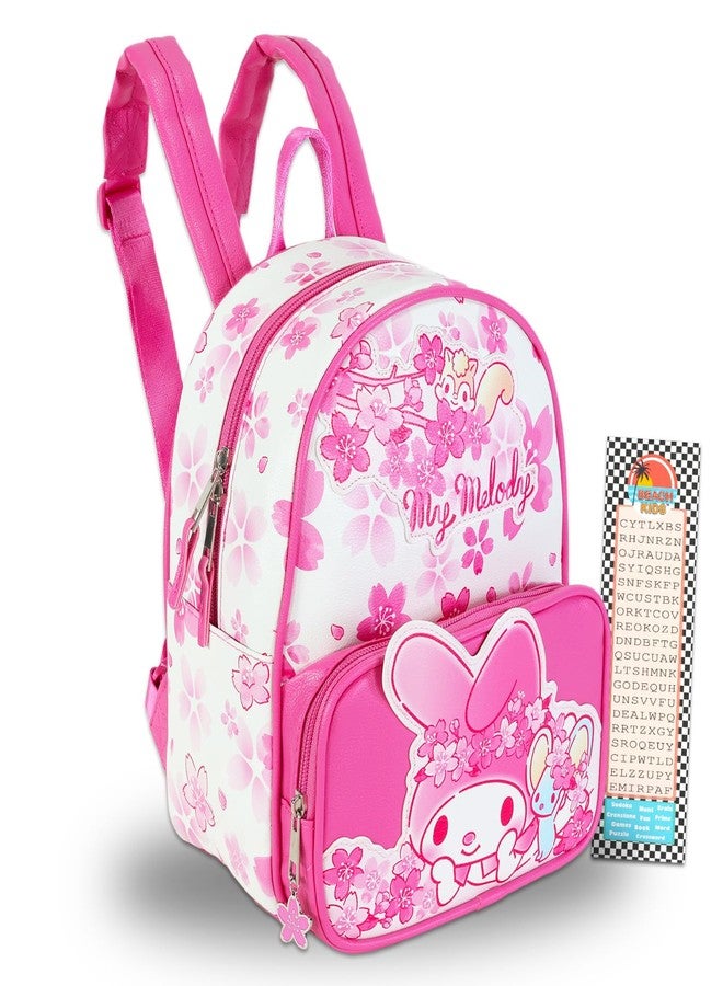 Sanrio My Melody 10" Mini Backpack Set - 10" Faux Leather Purse and Bookmark Bundle - Image 1