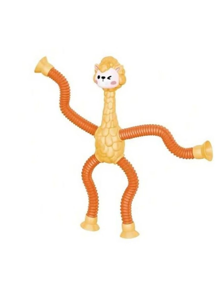 ألعاب الأغنام ذات الشفاط التلسكوبية، لعبة الأغنام الحسية، لعبة أكواب الشفاط للأطفال، حيوانات ألغنام المحشوة، ألعاب فيدجيت مقاومة للتوتر، مضحكة (1 قطعة/برتقالي) - Image 1