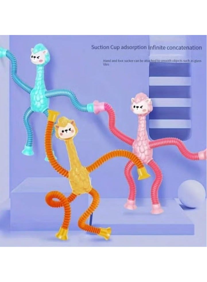 ألعاب الأغنام ذات الشفاط التلسكوبية، لعبة الأغنام الحسية، لعبة أكواب الشفاط للأطفال، حيوانات ألغنام المحشوة، ألعاب فيدجيت مقاومة للتوتر، مضحكة (1 قطعة/برتقالي) - Image 3