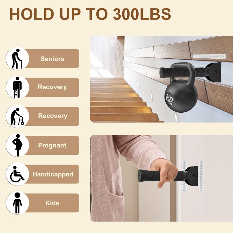 Codonen Doorway Flip Assist Handle, Folding Grab Bar Wall Handles for Seniors - Safety Handrails for Steps - for The Elderly, Disabled, and People with Limited Mobility, Supports Up to 300 Pounds - Image 5