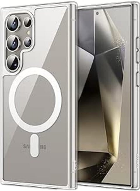 [ Samsung Galaxy S24 Ultra ] Clear Case for Samsung Galaxy S24 Ultra, Compatible with Magsafe Charging, Ultra Thin Shockproof Protective Case for S24 Ultra (Clear)