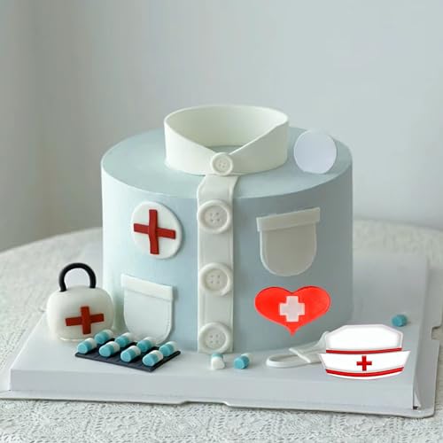 Sijiangmold Nurse Graduation Themed Fondant Molds Silicone Doctor Nurse Grad Hat Medical Equipment Candy Mold For Cake Decorating Cupcake Topper Chocolate Candy Polymer Clay Gum Paste Set Of 4 - Image 4