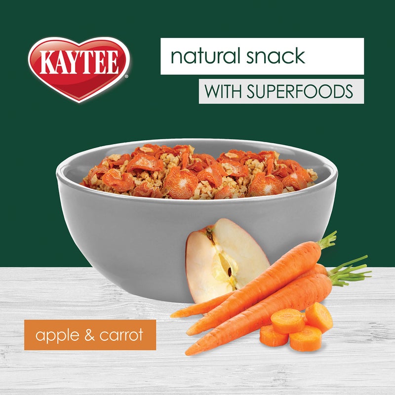 Kaytee Natural Snack with Superfoods For Pet Guinea Pigs, Rabbits, Hamsters, and Other Small Animals, Apple & Carrot, 2.5 Ounces - Image 4