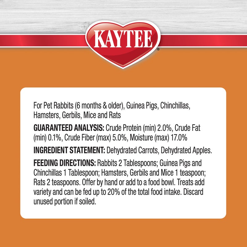 Kaytee Natural Snack with Superfoods For Pet Guinea Pigs, Rabbits, Hamsters, and Other Small Animals, Apple & Carrot, 2.5 Ounces - Image 5