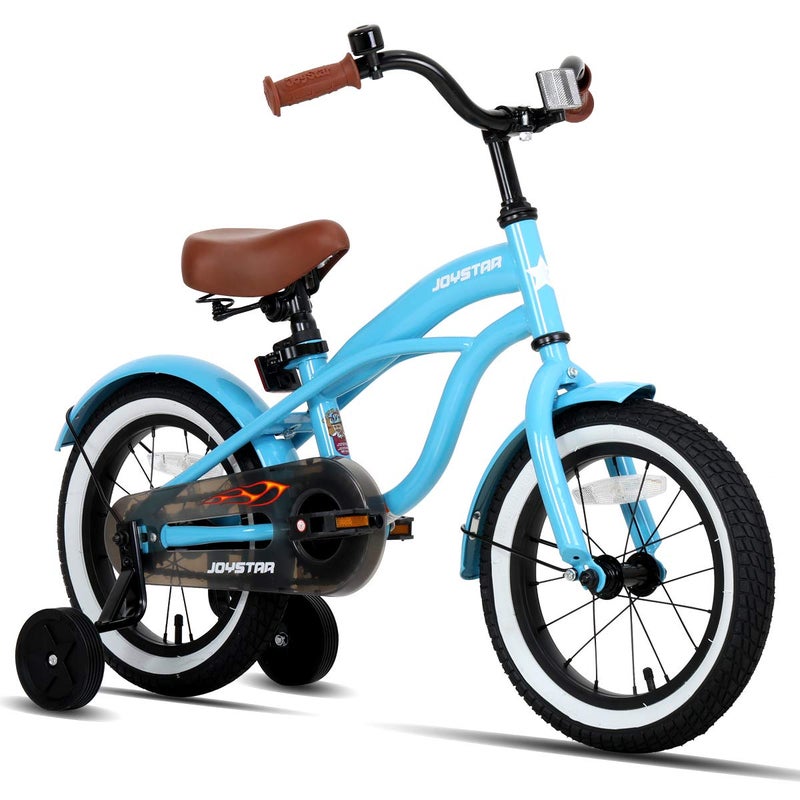JOYSTAR 14 Inch Kids Bike with Training Wheels for Ages 3-5 Years Old Girls Boys Bikes Toddler Bike Beach Cruiser Kids Bicycle Blue - Image 1