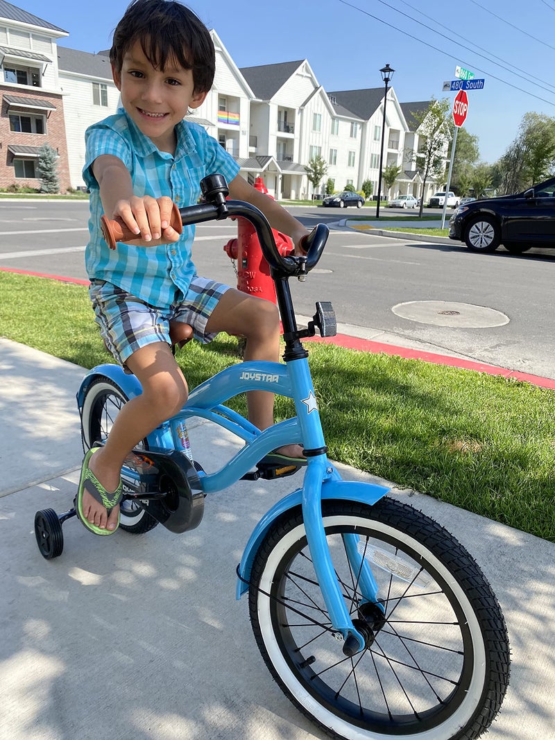 JOYSTAR 14 Inch Kids Bike with Training Wheels for Ages 3-5 Years Old Girls Boys Bikes Toddler Bike Beach Cruiser Kids Bicycle Blue - Image 5
