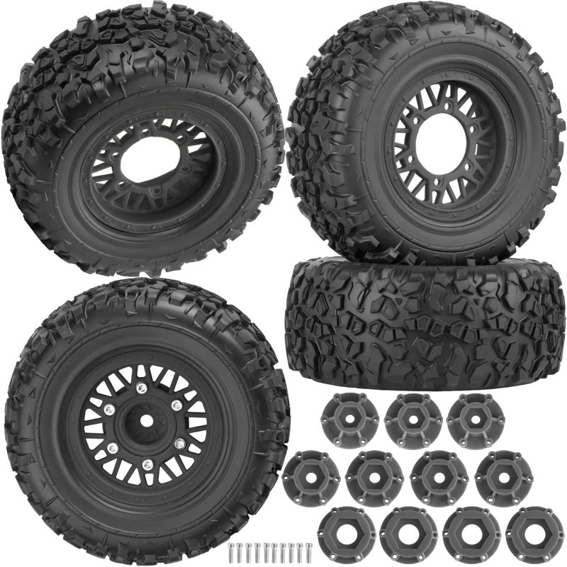 BRCatWPark 12mm14mm17mm Hex RC Truck Tires for Slash 2WD 44Arrm a SentonAxia1Rc 4wdRed catRC Short Course Truck Wheels and TiresBlack - Image 3