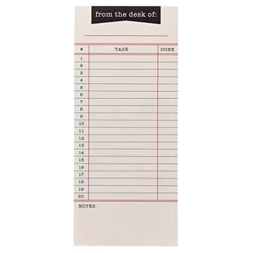 Graphique Library Card Magnetic Notepad 100 TearAway Sheets Grocery Shopping ToDo List Magnetic Writing Pad for Fridge Kitchen Office Lined Paper Great Gift 4 x 925 - Image 1