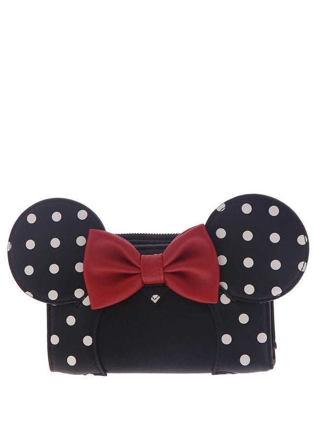 Loungefly X Disney Minnie Mouse Polka Dot Cosplay Flap Wallet (One Size Black White Red) - Image 1