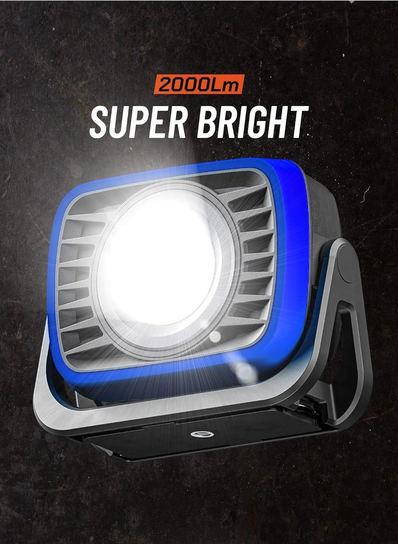 توبيز ضوء عمل LED مغناطيسي 2000Lm مصباح عمل LED قابل لإعادة الشحن مع بنك طاقة 8000 مللي أمبير IP54 كشاف LED محمول قابل لإعادة الشحن مع مغناطيس 3 ألوان إضاءة وسطوع قابل للتعتيم - Image 2