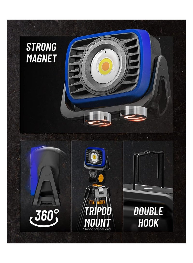 توبيز ضوء عمل LED مغناطيسي 2000Lm مصباح عمل LED قابل لإعادة الشحن مع بنك طاقة 8000 مللي أمبير IP54 كشاف LED محمول قابل لإعادة الشحن مع مغناطيس 3 ألوان إضاءة وسطوع قابل للتعتيم - Image 5
