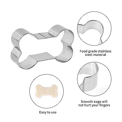 ANCKNE Dog Bone Cookie Cutter ANCKNE Bone Shape Cookie Cutter set Stainless Steel Homemade Dog Biscuit Treats Cutter 4 Pieces - Image 2