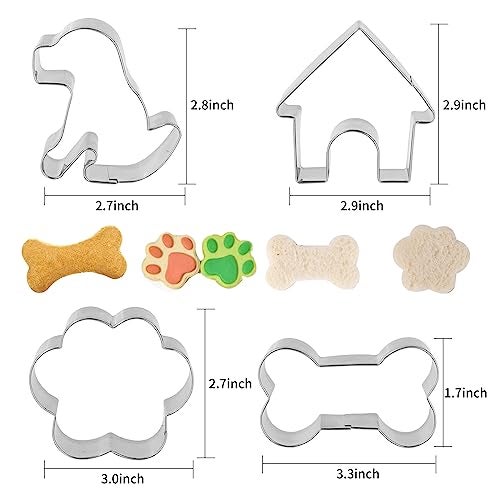 ANCKNE Dog Bone Cookie Cutter ANCKNE Bone Shape Cookie Cutter set Stainless Steel Homemade Dog Biscuit Treats Cutter 4 Pieces - Image 3