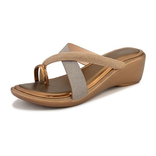 Centrino Women's Wedge Heel Sandals | Stylish Slip-On Sandals for Ladies | Soft Cushioned Footbed for Comfort | Elegant & Trendy Design | Lightweight and Durable Fashion Footwear 9410-8 - Image 1