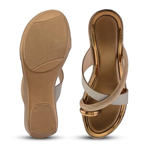 Centrino Women's Wedge Heel Sandals | Stylish Slip-On Sandals for Ladies | Soft Cushioned Footbed for Comfort | Elegant & Trendy Design | Lightweight and Durable Fashion Footwear 9410-8 - Image 4