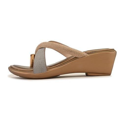 Centrino Women's Wedge Heel Sandals | Stylish Slip-On Sandals for Ladies | Soft Cushioned Footbed for Comfort | Elegant & Trendy Design | Lightweight and Durable Fashion Footwear 9410-8 - Image 5