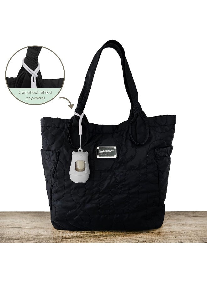 moodie Moodie NEW Teddy Bear Diaper Bag Dispenser | Diaper Bag on the Go Dispenser w/Silicon Strap | 15 UNSCENTED Diaper Disposal Bags per Roll | Diaper bag essential items (CLOUDY GREY)  - Image 4