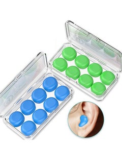 T NEWFUN Ear Plugs for Sleeping Swimming 8 Pair, Reusable Silicone Moldable Noise Cancelling Earplugs for Swimmers, Snoring, Concerts, Airplanes, Travel, Work, Studying  - Image 1