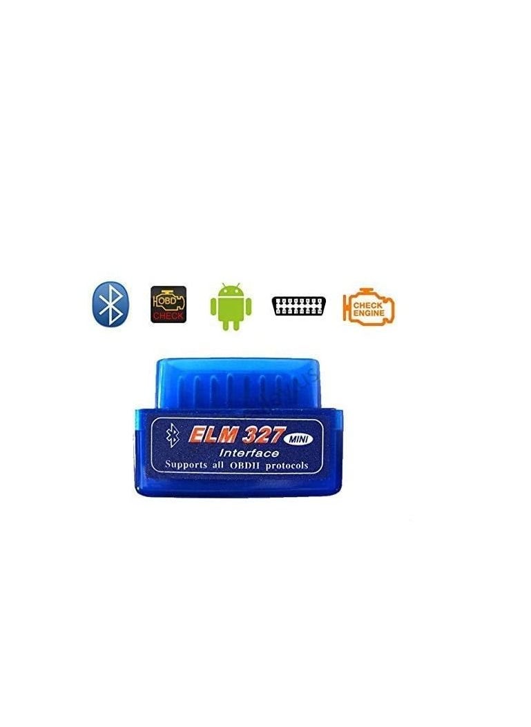 SHOWAY - Super Mini Bluetooth Torque Car Auto Diagnostic Scan Tool Elm 327 - Android -Blue - Image 1