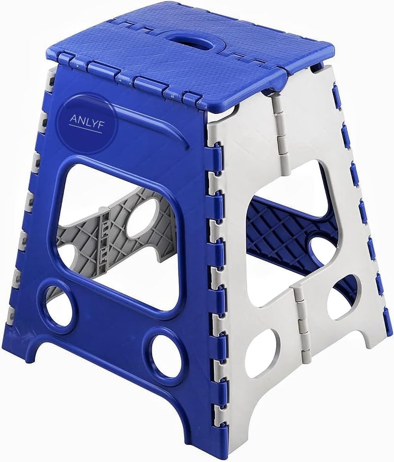 ANLYF Folding Step Stool, Super Strong Foldable Stool for Adults & Kids, Portable Plastic Step Stool, Non Slip Folding Stools for Kitchen, Bathroom, Bedroom, Office Multicolor (18 Inch) - Image 3