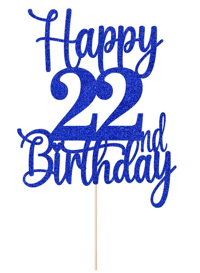 Kaoenla Happy 22nd Birthday Cake Topper,Hello 22,Cheers to 22 Years,22nd Anniversary & 22 years old birthday Party Decoration - Image 2
