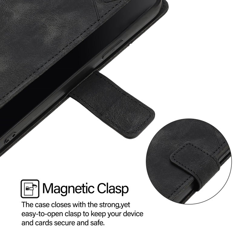 HuHa Case Cover For Motorola Edge 60 Fusion 5G Global Skin Feel Embossed Leather Phone Case(Black) - Image 5