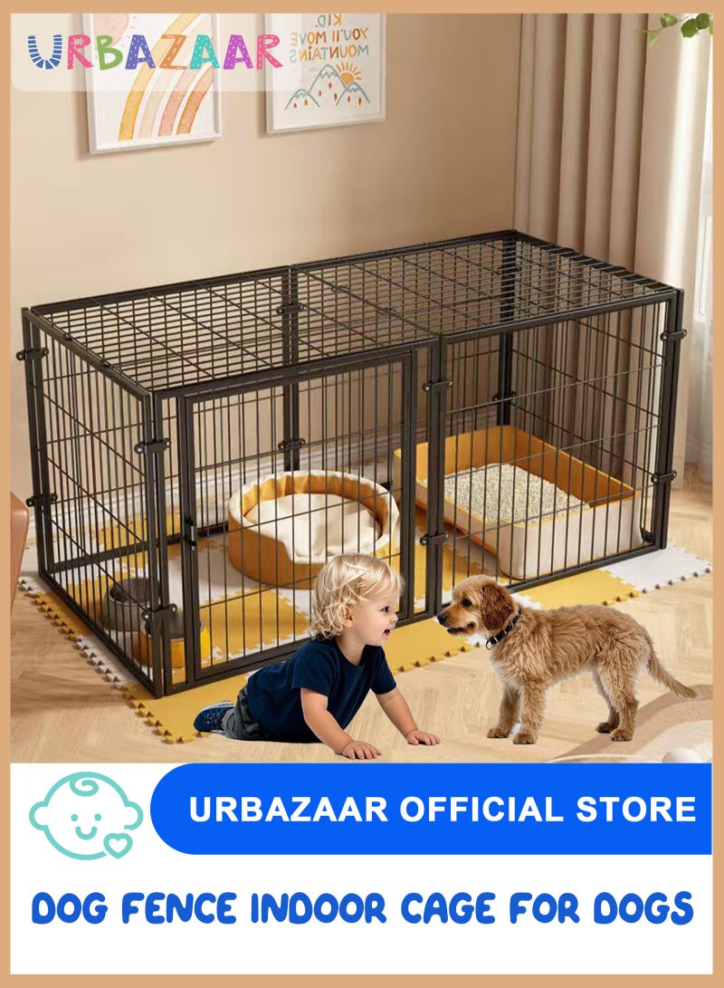 أوربازار حظيرة لعب الكلاب قابلة للطي، 8 ألواح، حظيرة كلاب بطول 47 بوصة، سياج للكلاب للاستخدام الخارجي/الداخلي مع غطاء علوي، سياج محمول للكلاب، قفص كلاب للعب الحيوانات الأليفة المتوسطة/الصغيرة في ساحة التخييم في المركبات الترفيهية (أسود) - Image 1
