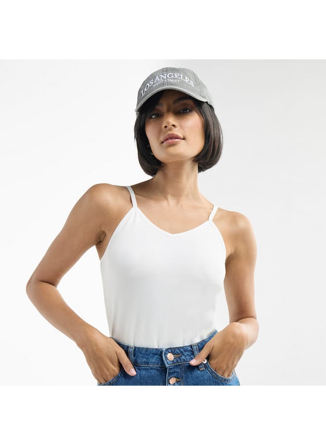 Splash FAV Ribbed Sleeveless Bodysuit with V-neck  - Image 1