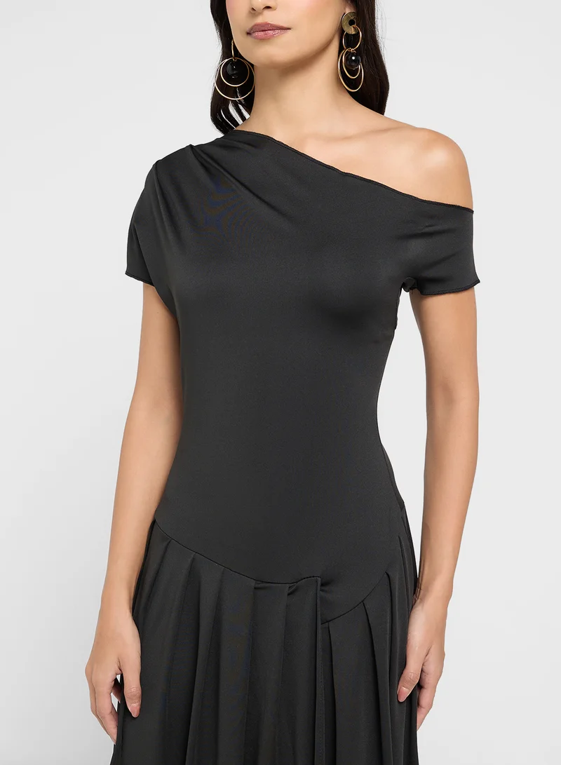 ELLA A-Line Dress With Waist Pleats
