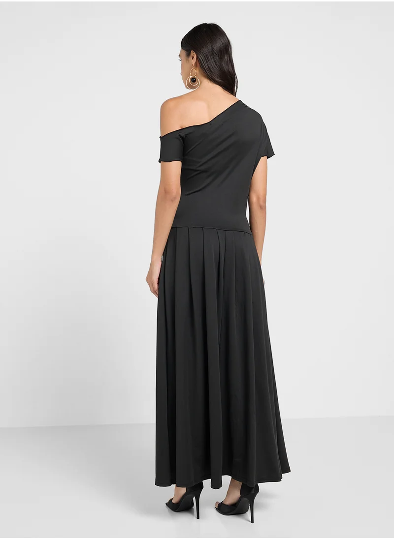 ايلا A-Line Dress With Waist Pleats