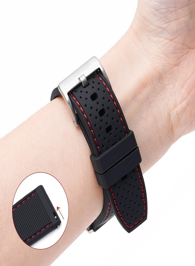 Danxancy Soft Silicone Breathable Watch Bands for Men&Women,Adjustable Quick Release Rubber Waterproof Watch Straps-Compatible with Regular & Smart Watch Bands 20/22mm - Image 4