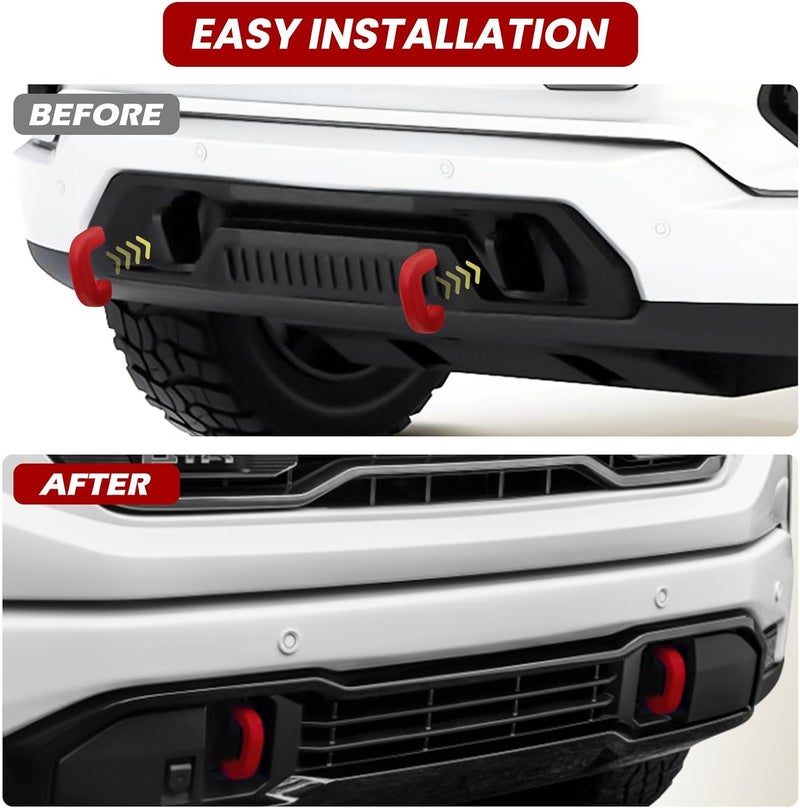 TECHPICCO Tow Hook Covers Fit for GMC Sierra 1500 2019-2025 Vertical Tow Hooks, Hitch Cover Front Customized Car Tow Hooks Compatible with GMC Sierra 1500 Accessories 2019-2025|Upgrade (Red) Low dust buildup - Image 5