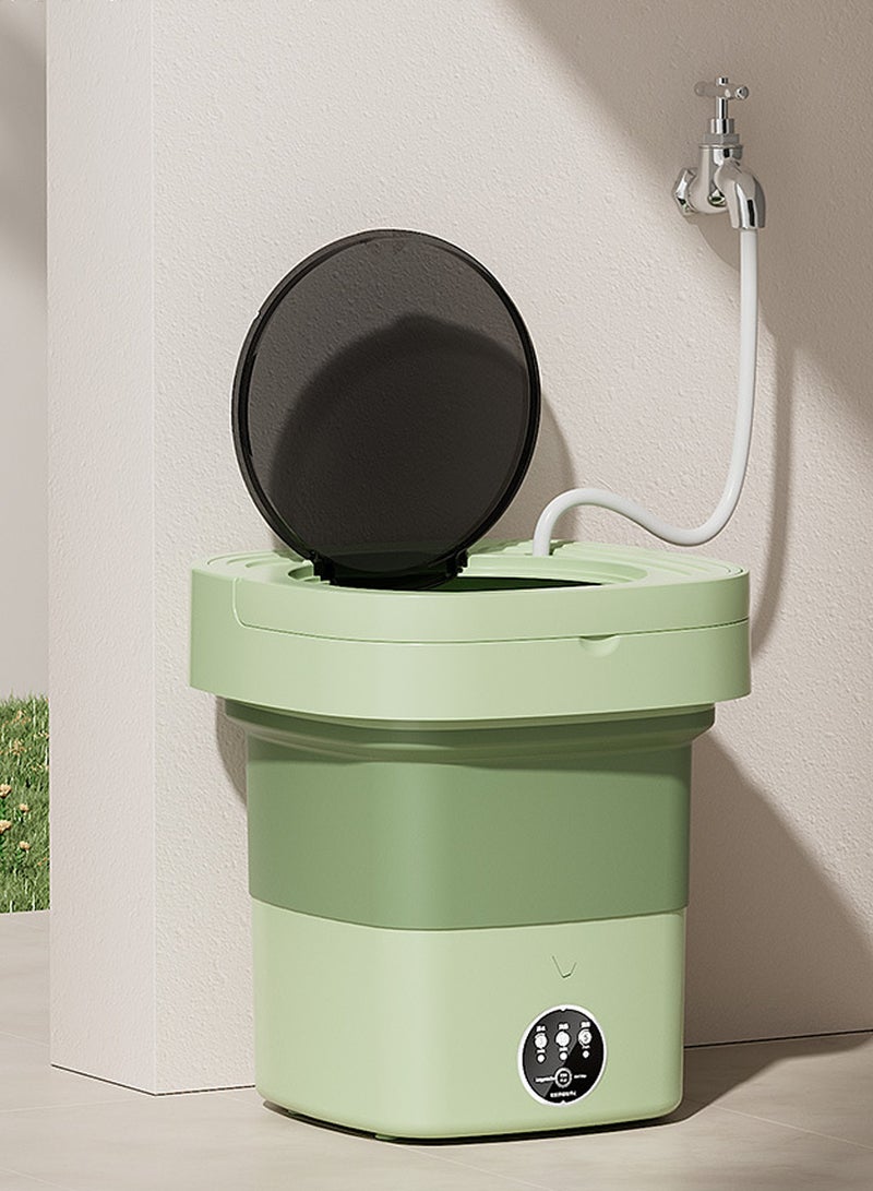 Bolivia's Portable washing machine,Mini Washer,9 L upgraded large capacity foldable Washer.Deep cleaning of underwear, baby clothes and other small clothes.Suitable for apartments, dormitories, hotels (Green) - Image 4
