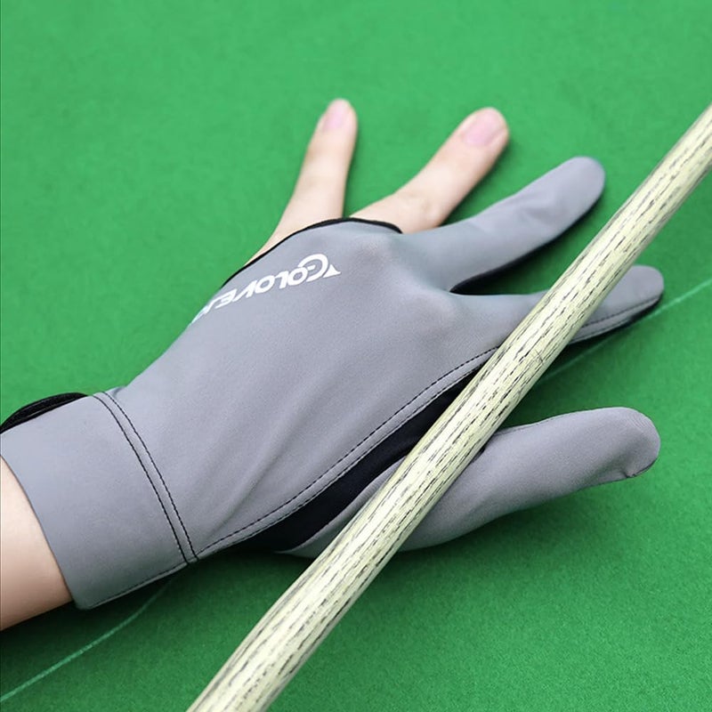 Wnddle Pool Glove Left Hand, Billiard Pool Gloves for Left Hand 3 Finger, Snooker Cue Sport Glove Popular, Billiards Glove, Sizes for Men & Women (Grey) - Image 2