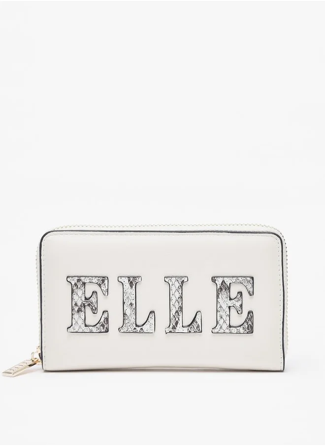 ELLE Women's Logo Print Zip Around Wallet