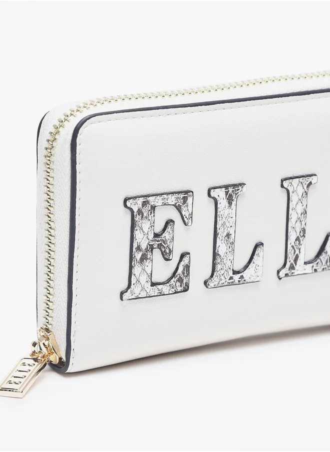 ELLE Women's Logo Print Zip Around Wallet