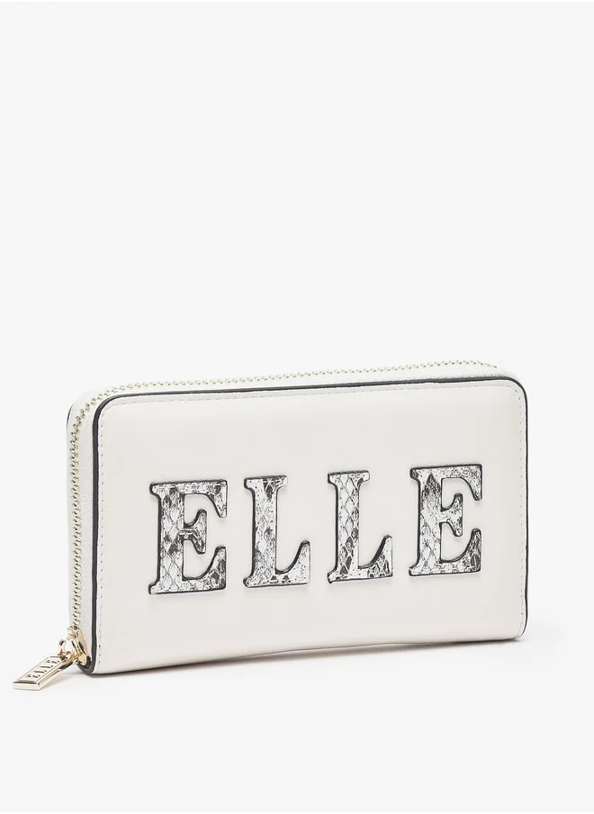 ELLE Women's Logo Print Zip Around Wallet