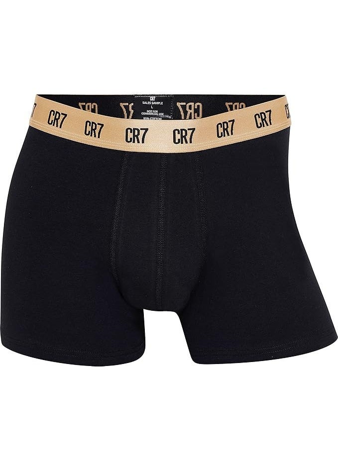 CR7 Men’s Premium Trunk Underwear 5-Pack with Travel Zip Bag – Black & Gold | Comfort Stretch Cotton | Stylish & Breathable Men’s Trunks - Image 3