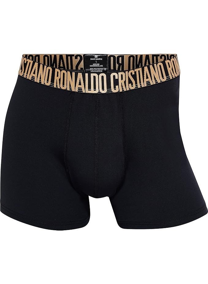 CR7 Men’s Premium Trunk Underwear 5-Pack with Travel Zip Bag – Black & Gold | Comfort Stretch Cotton | Stylish & Breathable Men’s Trunks - Image 4