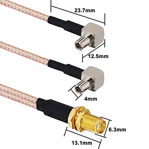 YOTENKO 4G LTE Antenna Coaxial Cable Splitter SMA Female to Dual TS9 Connector Adapter Pigtail Cable 6 inch 15cm for 4G LTE Mobile Hotspot MiFi Router Cellular Broadband USB Modem Dongle - Image 4