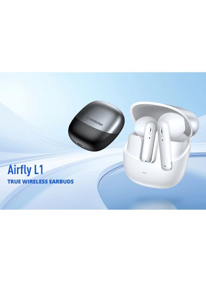 RIVERSONG - Airfly L1 True Wireless Earbuds, HD Stereo Sound, 30H Battery, ENC Noise Cancellation, IPX5 Waterproof, Voice Assistant , White - Image 1