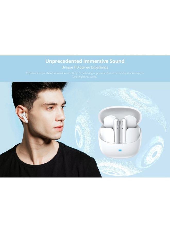 RIVERSONG - Airfly L1 True Wireless Earbuds, HD Stereo Sound, 30H Battery, ENC Noise Cancellation, IPX5 Waterproof, Voice Assistant , White - Image 1