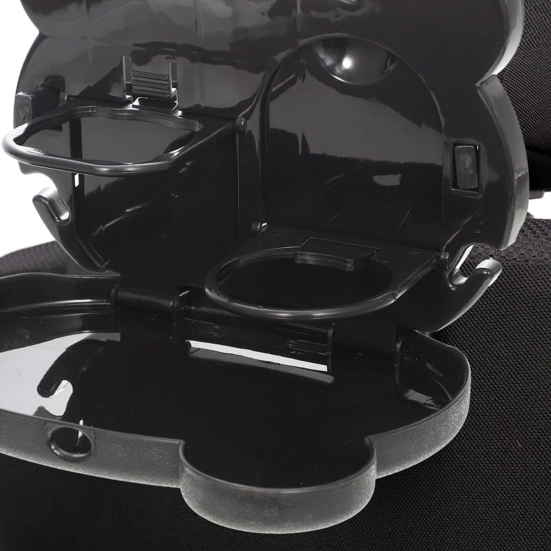 Foldable Car Back Seat Tray Table With Cat Pattern Cup Holder Black Multipurpose Travel Accessory - Image 4
