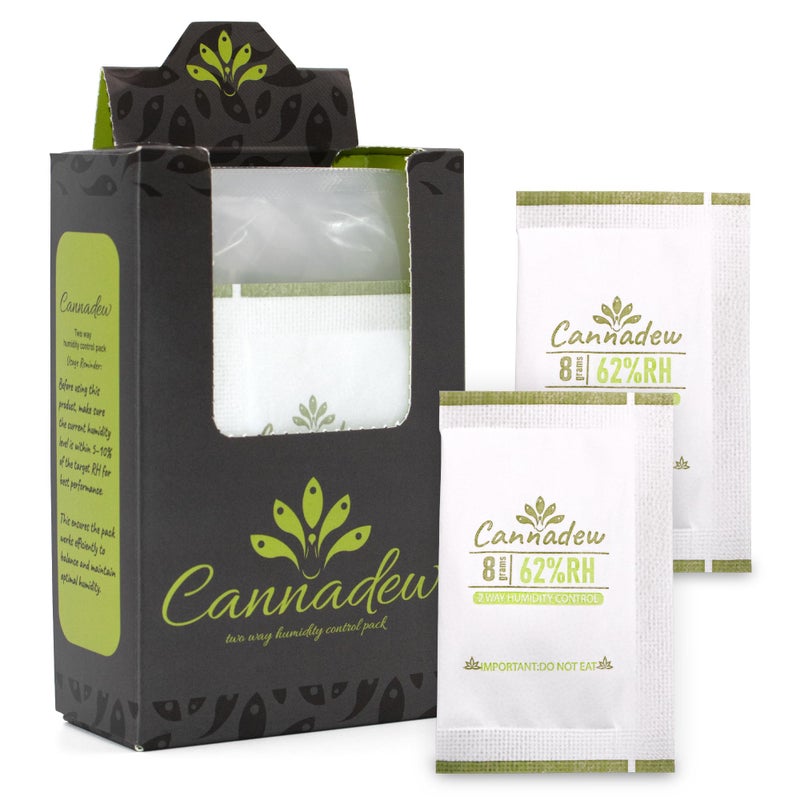 CANNADEW 62% RH, 8g (15 Pack) Cannadew Humidity Packs Two-Way Humidity Control Pack - Moisture Absorbers & Hydration Packets for Curing and Storage - Image 1
