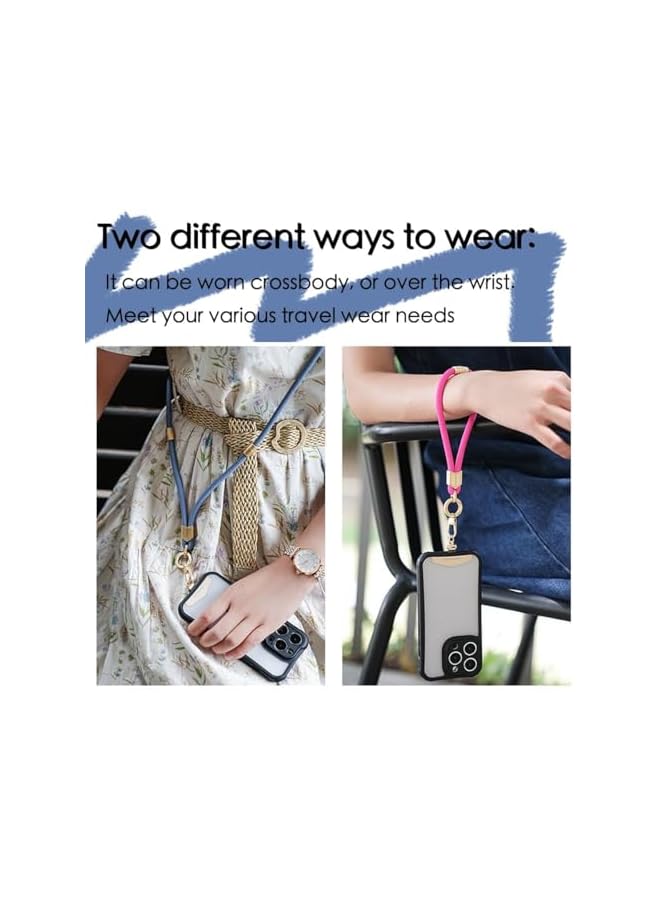 Green Tiger Universal Phone Lanyard Crossbody Phone Strap and Wrist Strap Set, Adjustable Neck Metal Buckle Cell Phone Cord (Silver grey) - Image 2