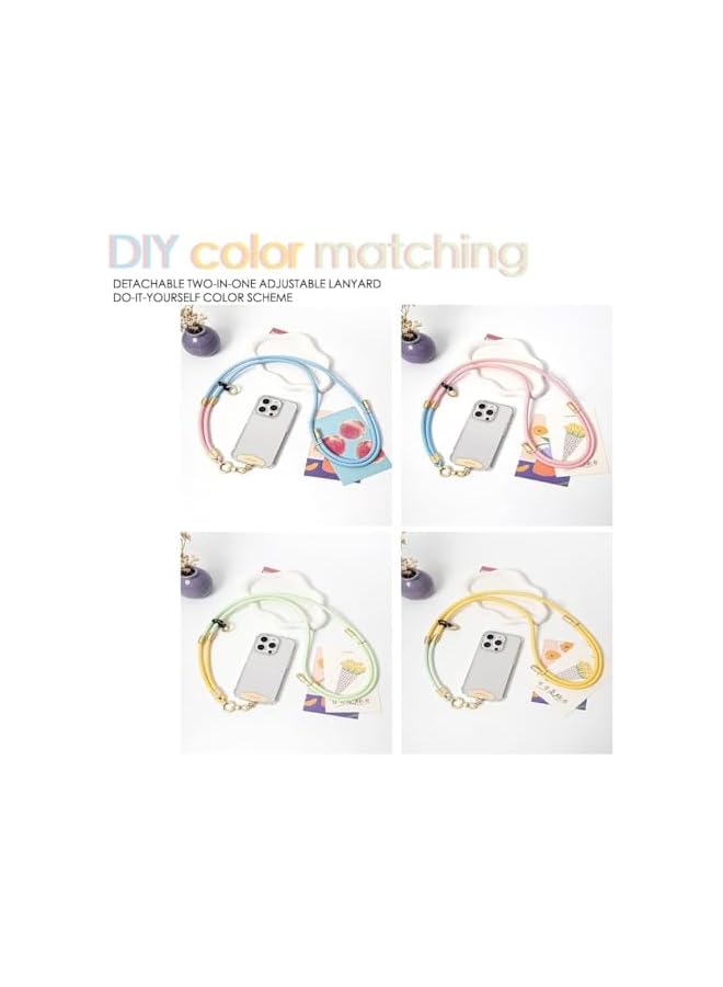 Green Tiger Universal Phone Lanyard Crossbody Phone Strap and Wrist Strap Set, Adjustable Neck Metal Buckle Cell Phone Cord (Silver grey) - Image 3